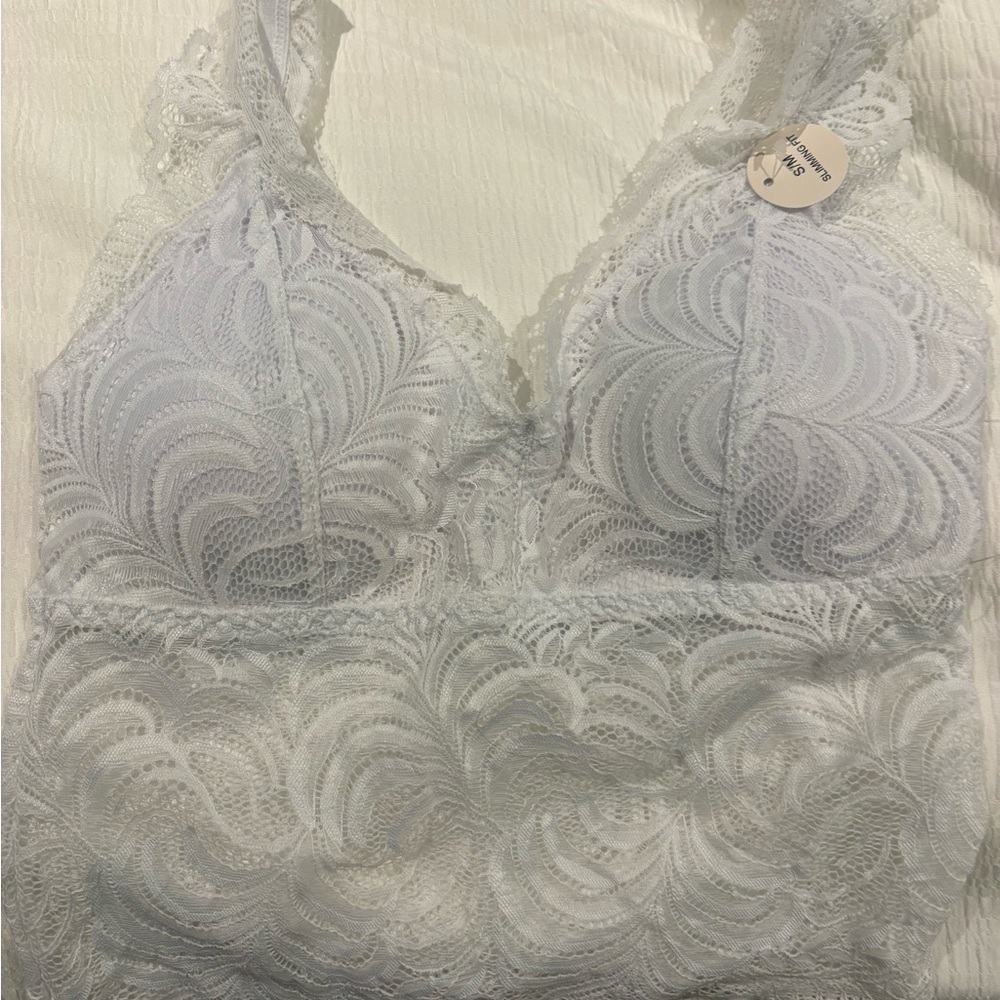 Elegant Lace Bralette in White